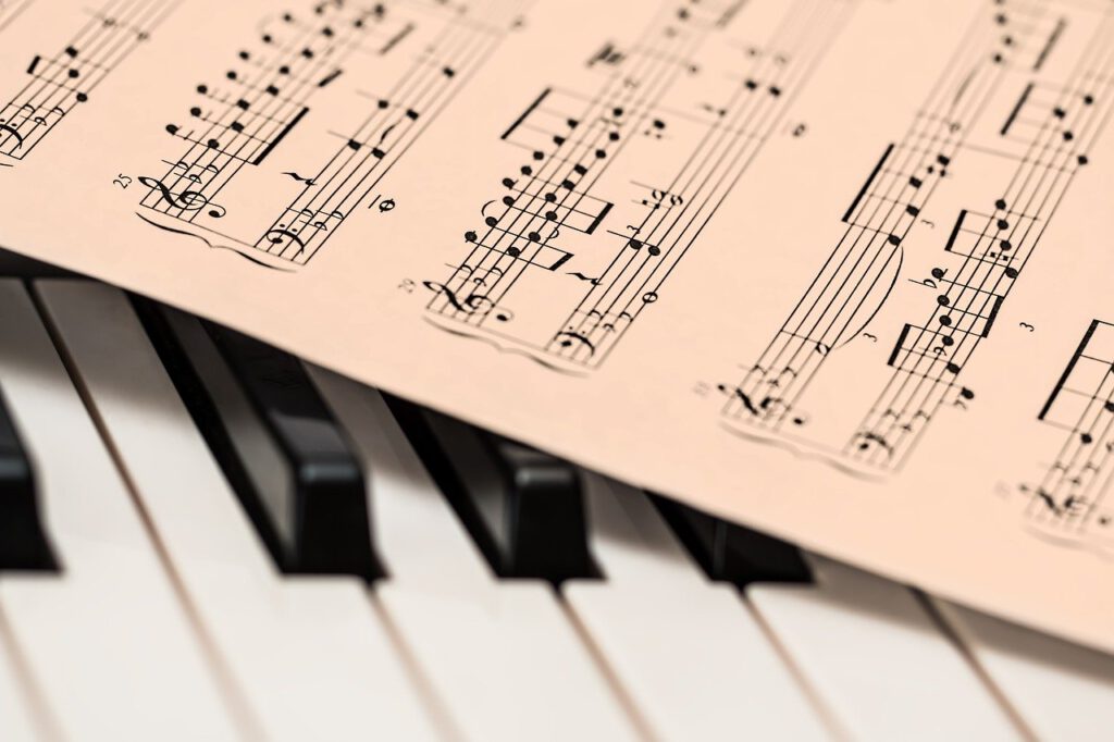 piano, music score, music sheet